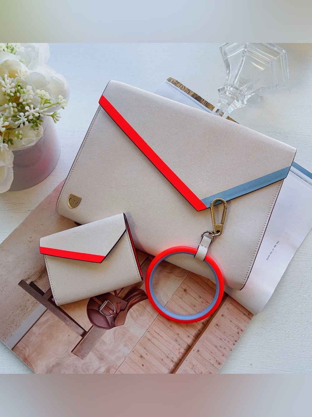 Dior White Dior Explorer Croisier Clutch